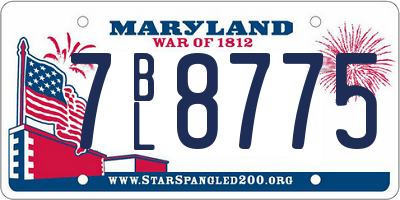MD license plate 7BL8775