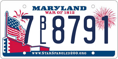 MD license plate 7BL8791
