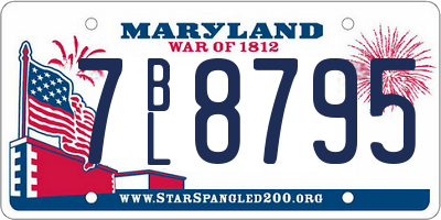MD license plate 7BL8795
