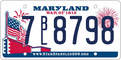 MD license plate 7BL8798
