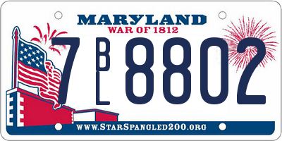 MD license plate 7BL8802