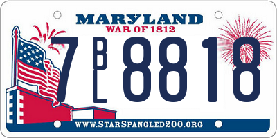 MD license plate 7BL8818