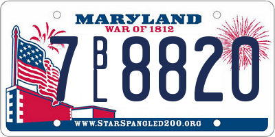 MD license plate 7BL8820