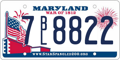 MD license plate 7BL8822