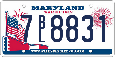 MD license plate 7BL8831
