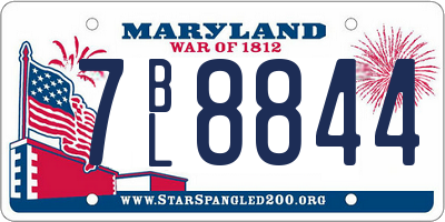 MD license plate 7BL8844