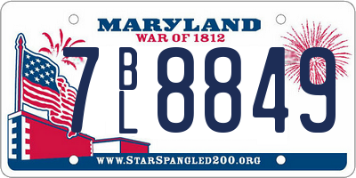 MD license plate 7BL8849