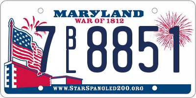 MD license plate 7BL8851