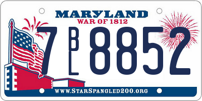 MD license plate 7BL8852