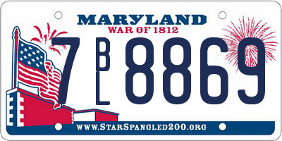 MD license plate 7BL8869