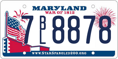 MD license plate 7BL8878