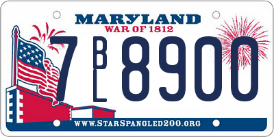 MD license plate 7BL8900