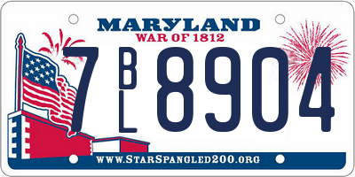 MD license plate 7BL8904