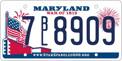MD license plate 7BL8909