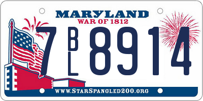 MD license plate 7BL8914