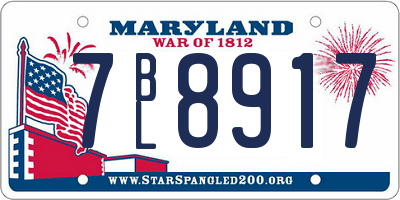 MD license plate 7BL8917