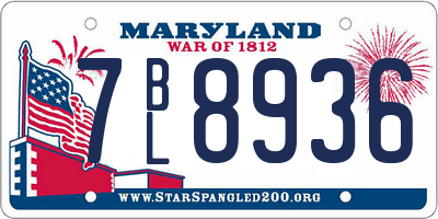 MD license plate 7BL8936