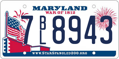 MD license plate 7BL8943
