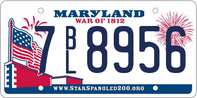 MD license plate 7BL8956