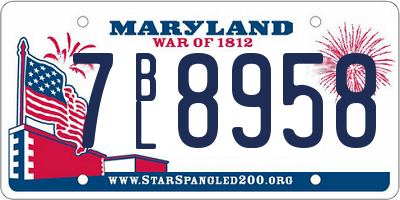 MD license plate 7BL8958