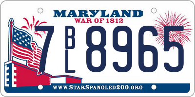 MD license plate 7BL8965