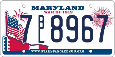 MD license plate 7BL8967