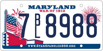 MD license plate 7BL8988