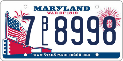 MD license plate 7BL8998