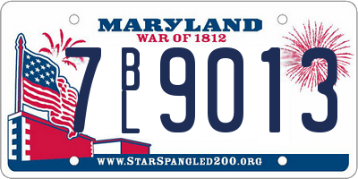 MD license plate 7BL9013