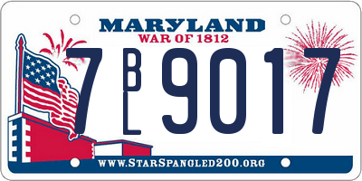 MD license plate 7BL9017