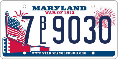 MD license plate 7BL9030