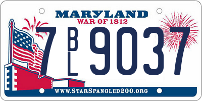 MD license plate 7BL9037