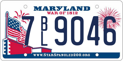 MD license plate 7BL9046