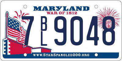 MD license plate 7BL9048