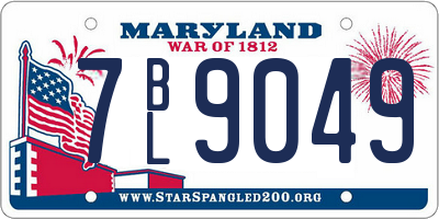 MD license plate 7BL9049