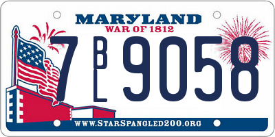 MD license plate 7BL9058