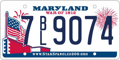 MD license plate 7BL9074