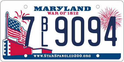 MD license plate 7BL9094