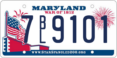 MD license plate 7BL9101