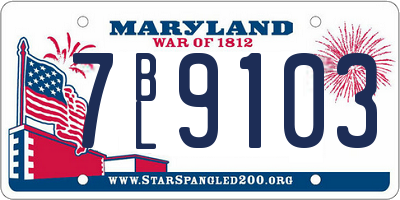 MD license plate 7BL9103