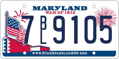 MD license plate 7BL9105