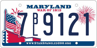 MD license plate 7BL9121