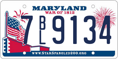 MD license plate 7BL9134