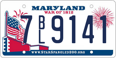 MD license plate 7BL9141