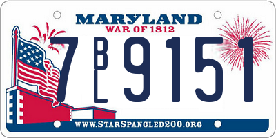 MD license plate 7BL9151
