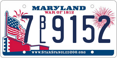MD license plate 7BL9152