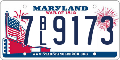 MD license plate 7BL9173