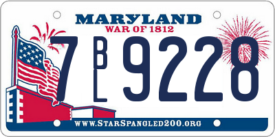 MD license plate 7BL9228