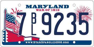 MD license plate 7BL9235