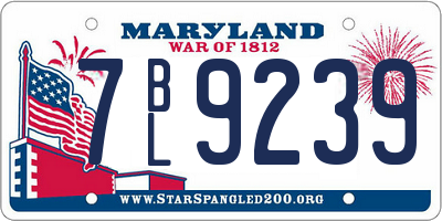 MD license plate 7BL9239